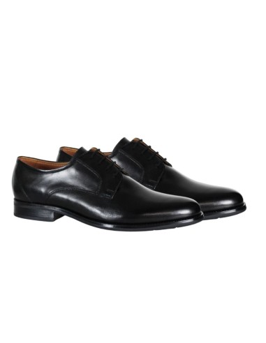 Black leather derby