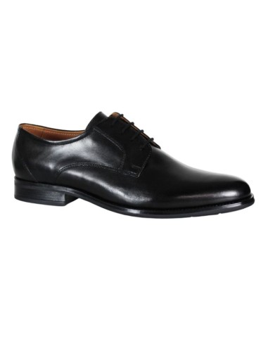 Black leather derby