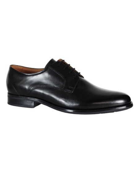 Black leather derby