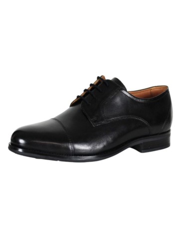 Black leather derby