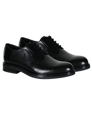 Black leather derby