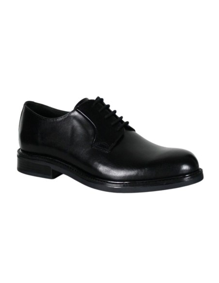 Black leather derby