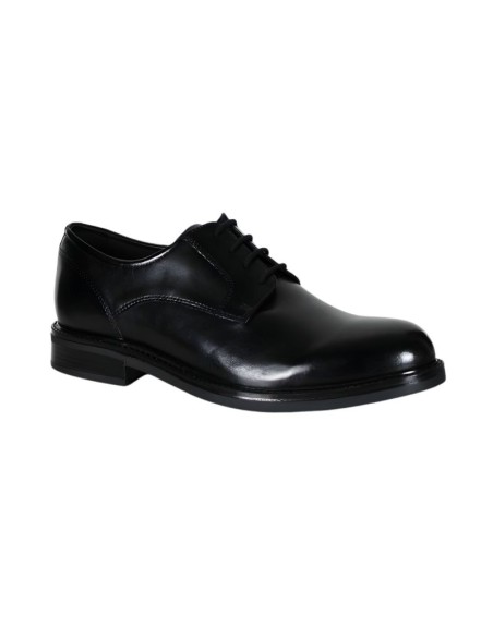 Black leather derby