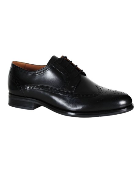 Black leather derby