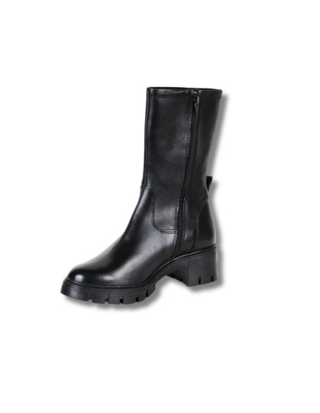 Black leather women's boots