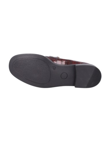 Burgundy leather women's moccasins