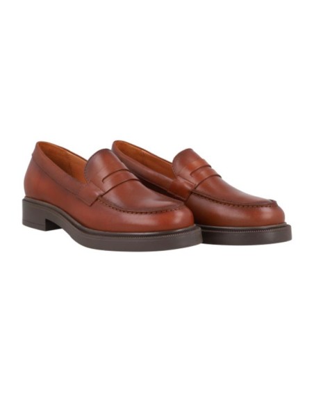Light Brown leather women's moccasins