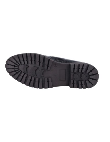 Black leather women's mocassins