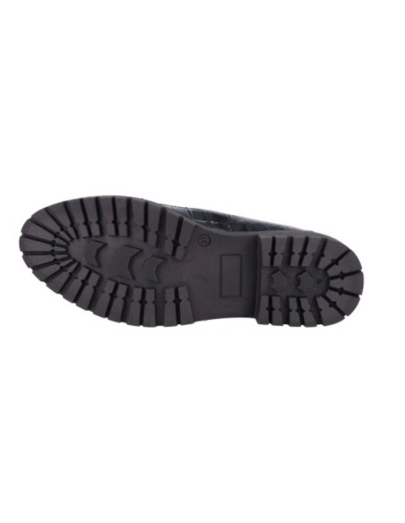 Black leather women's mocassins