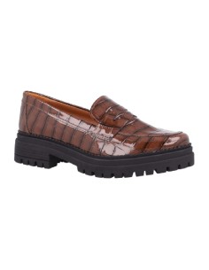 Brown leather women's mocassins 2