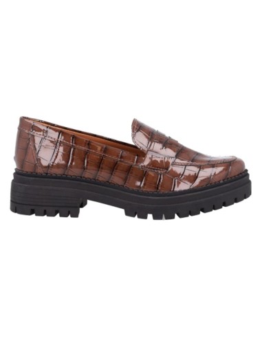 Brown leather women's moccasins
