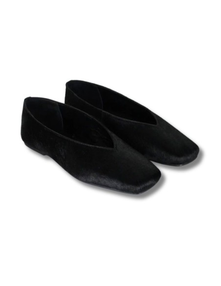 Black leather Ballet Flat