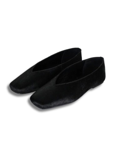 Black leather Ballet Flat
