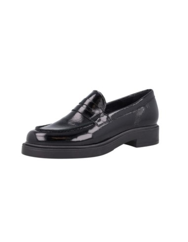 Black leather women's moccasins