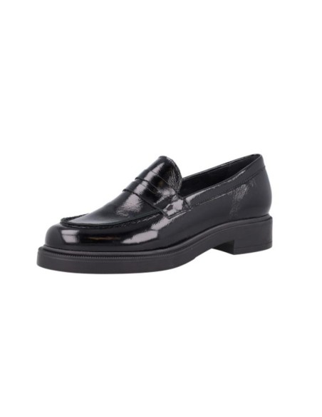 Black leather women's moccasins