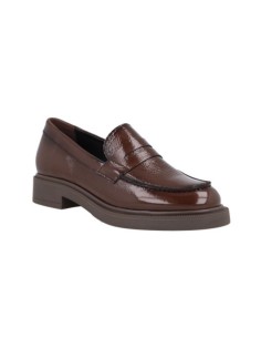 Brown leather women's mocassins 2