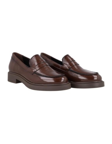 Brown leather women's moccasins