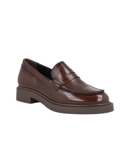 Brown leather women's moccasins