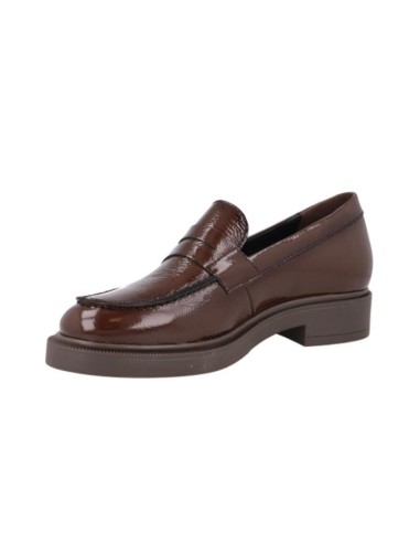 Brown leather women's moccasins