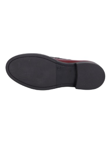 Burgundy leather women's moccasins