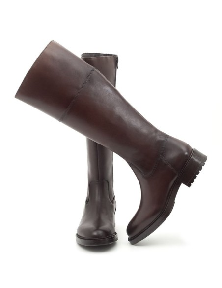 Brown leather Women's high boots