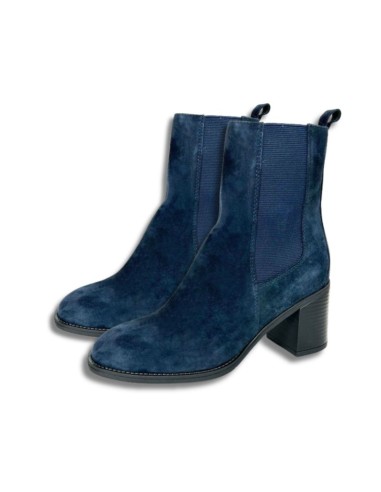 bottines femme de peau bleu W-SANDORA-BLUE