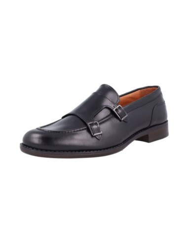 Black leather monkstrap