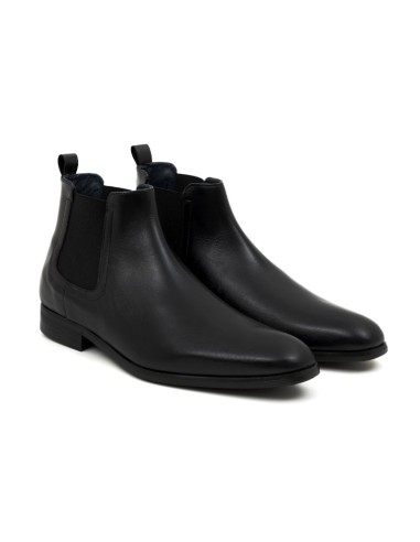Black leather chelsea boots