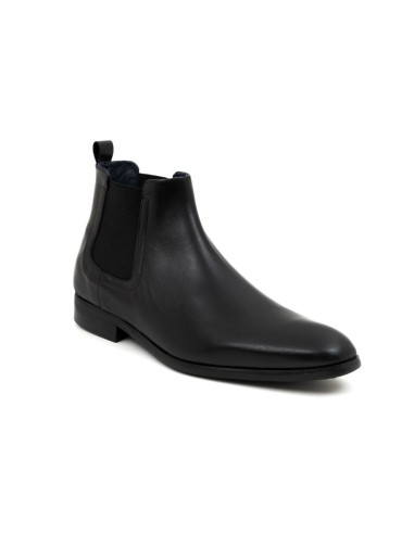 Black leather chelsea boots