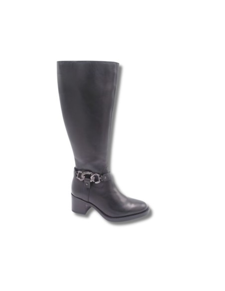 Black leather Women's high boots