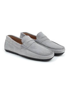 Grey suede moccasin