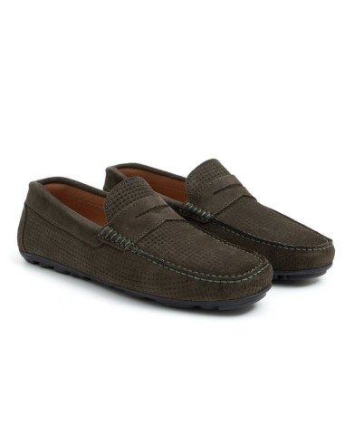 brown suede moccasin SETUN-MARRON