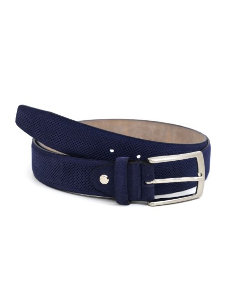 Blue suede belt