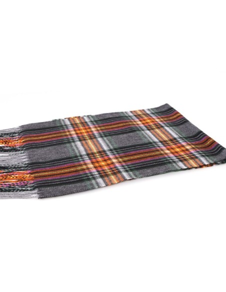 Bufanda para hombre a cuadros suaves al tacto color gris