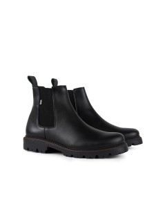 Black leather chelsea boots