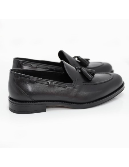 Mocassin de peau le noir POKUR-BLACK