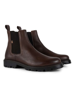 Brown leather chelsea boots