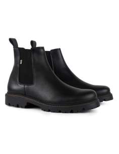 Black leather chelsea boots