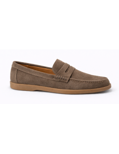 Brown leather moccasin