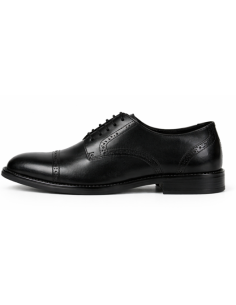 Black leather derby