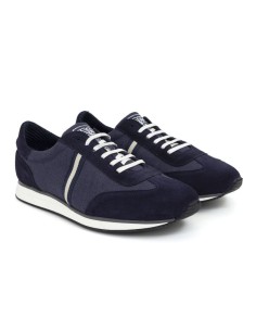 Blue suede sneakers