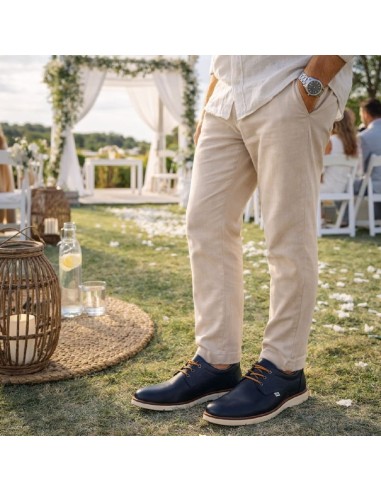 Derby de peau bleu DENIS-NAVY