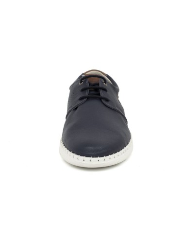 Derby de nobuck con cordones en contraste color azul