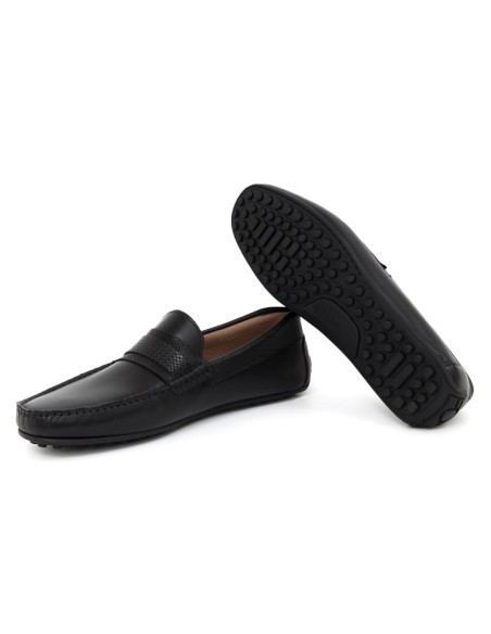 Mocassin de peau le noir MOCBAFAZ-NEGRO