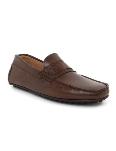 Brown leather moccasin