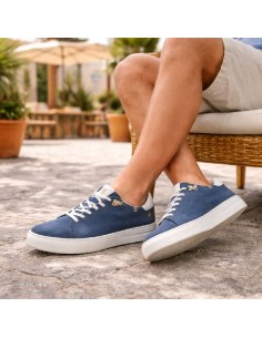 Blue nubuck sneakers