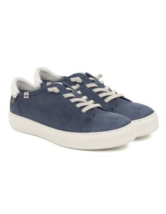 Sneakers de nobuck liso color azul 2