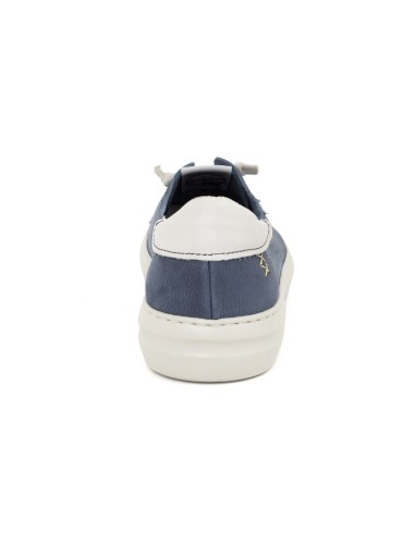 Sneakers de nobuck liso color azul