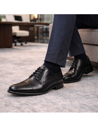 Derby de piel con plantilla extraible color negro