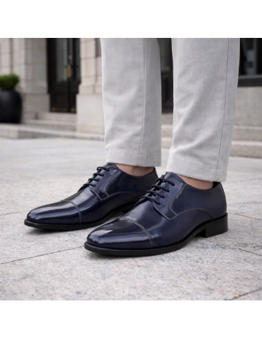 Blue leather derby